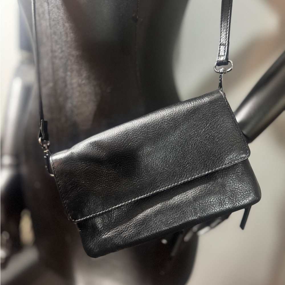 Elk InnSet Black Small Cow Leather Crossbody Adjustable Bag